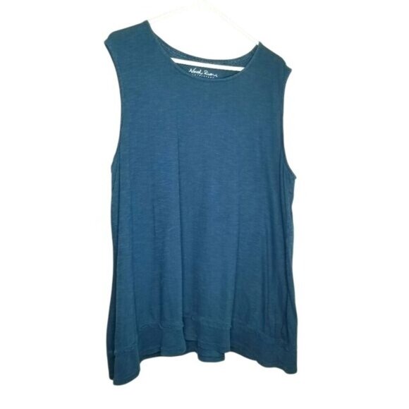 North River Outfitters Womens Indigo Sleeveless Top 2X 100% Cotton - Picture 1 of 10